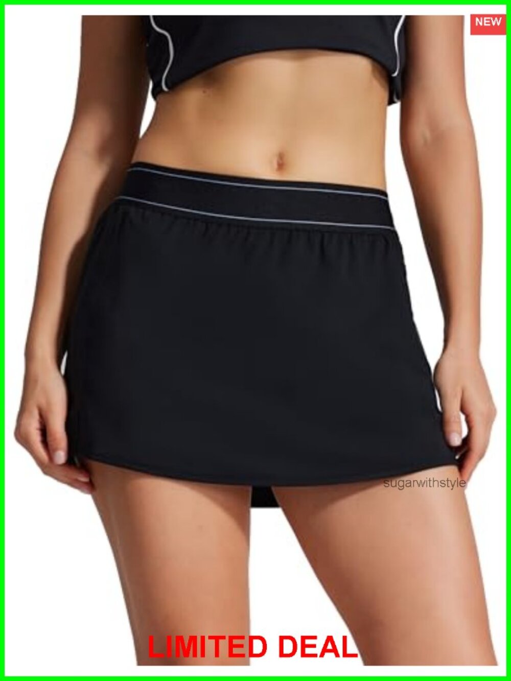High Waisted Tennis Skirt with Pockets and Inner Shorts